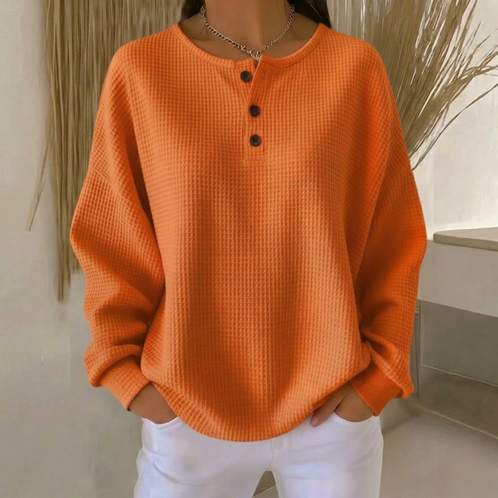 Aurelie | Waffle Knit Henley