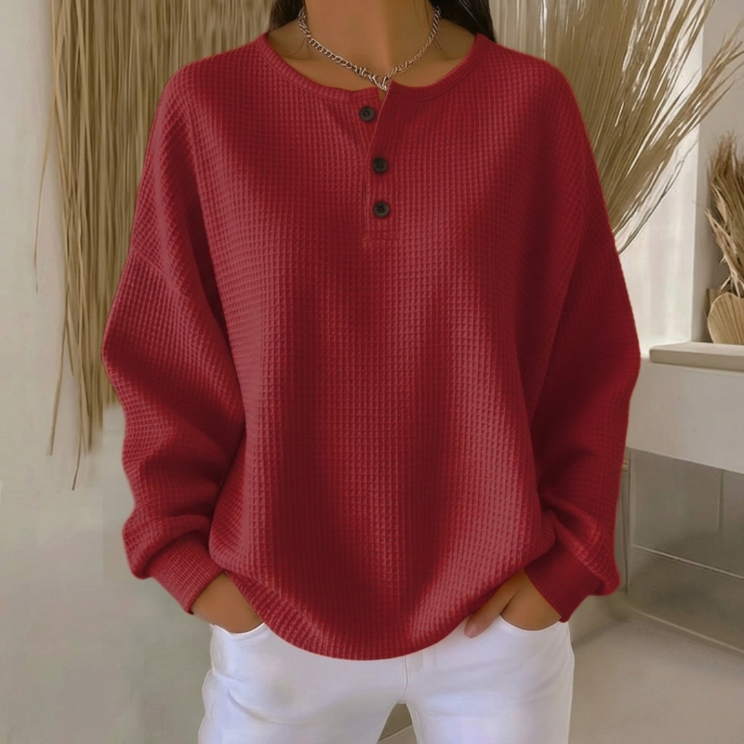 Aurelie | Waffle Knit Henley