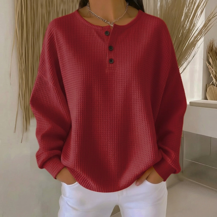 Aurelie | Waffle Knit Henley