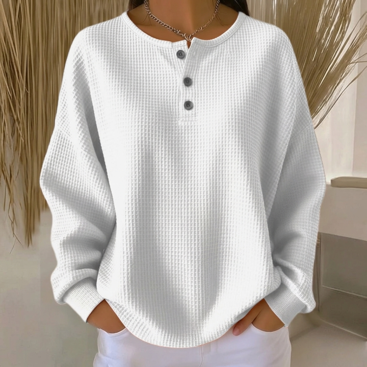 Aurelie | Waffle Knit Henley