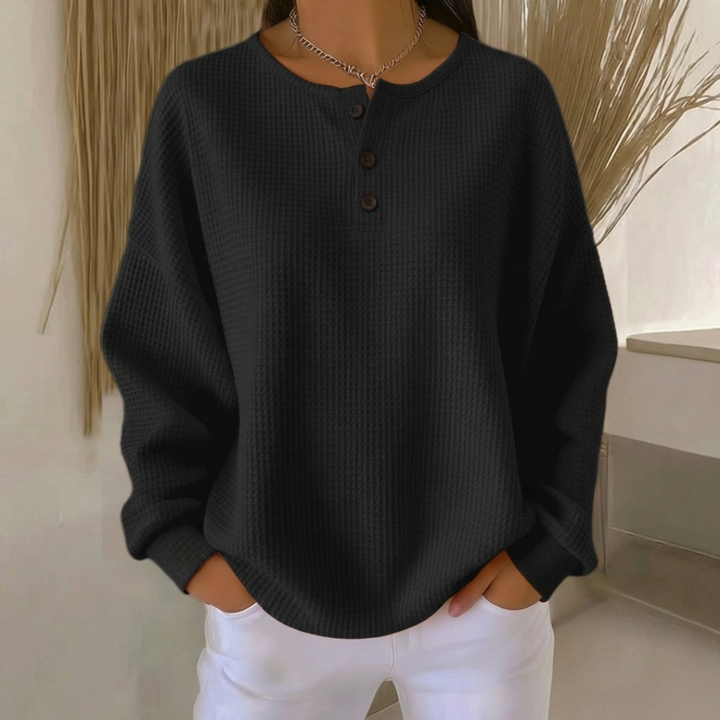 Aurelie | Waffle Knit Henley