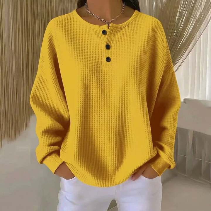 Aurelie | Waffle Knit Henley