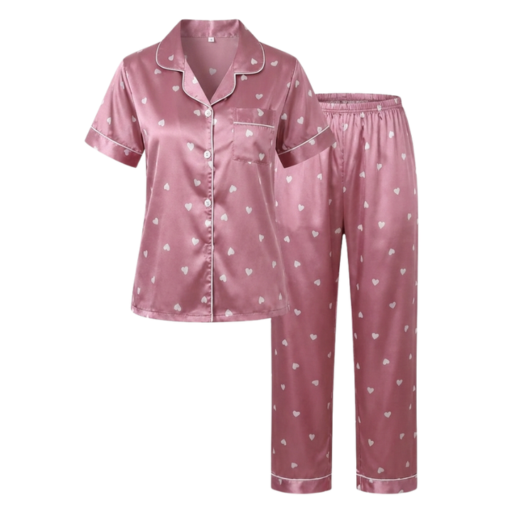Pajama set with heart print