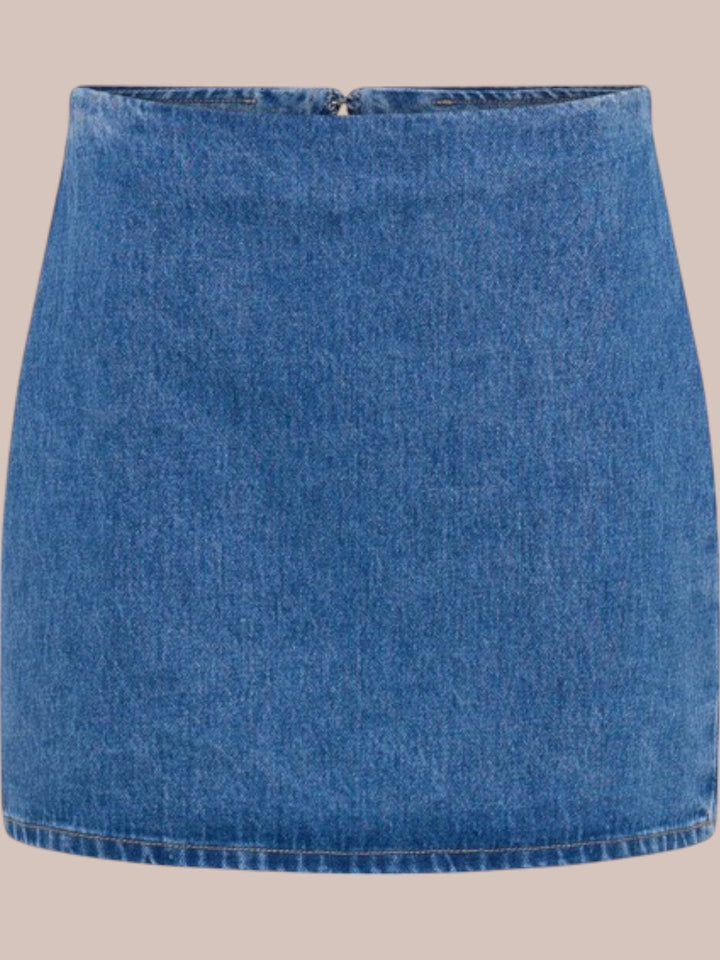 Marvelle Denim Button-Up Skirt Set