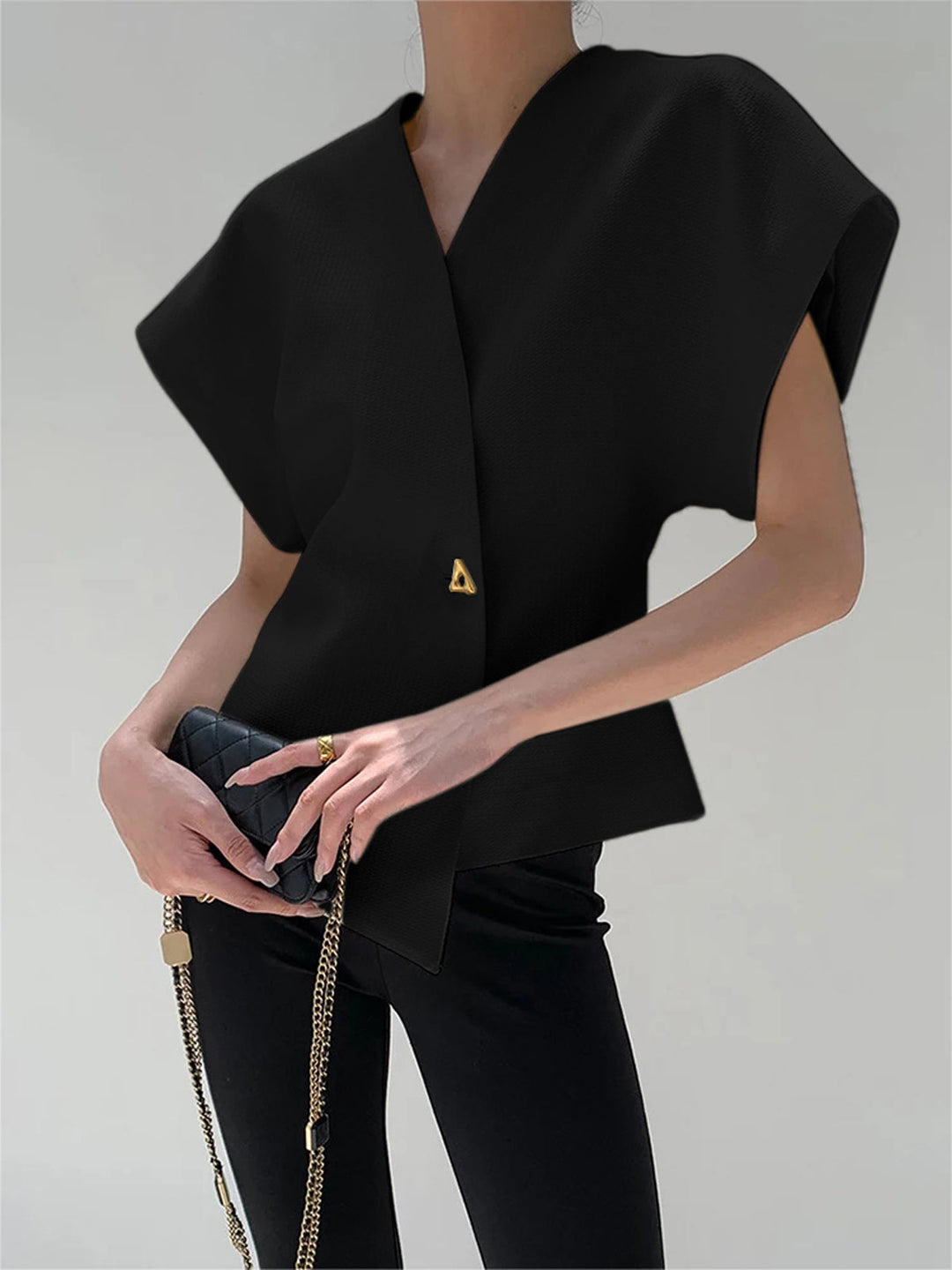 Nora | V-Neck Button Blouse