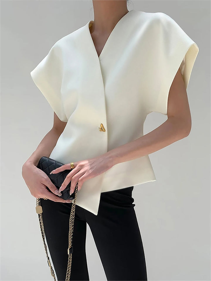 Nora | V-Neck Button Blouse
