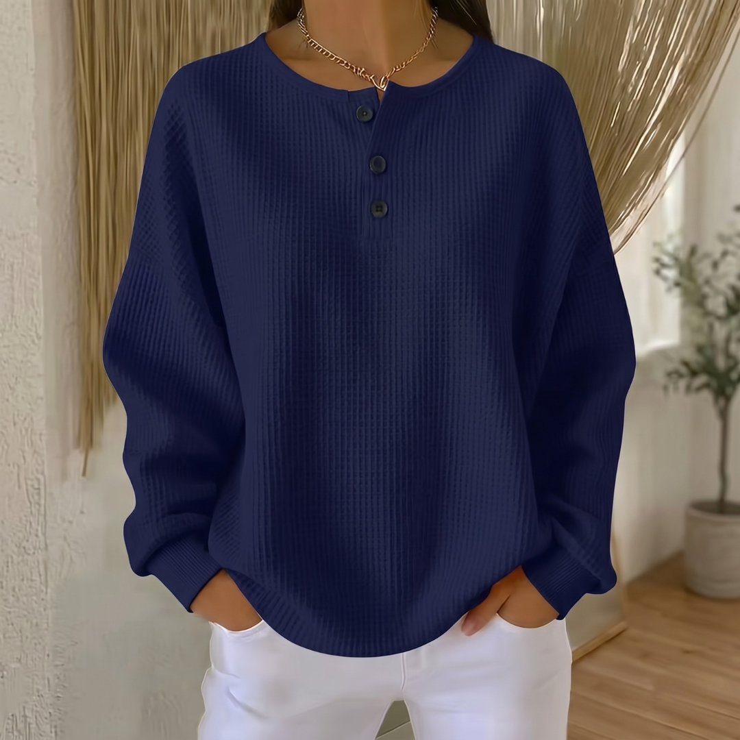 Aurelie | Waffle Knit Henley