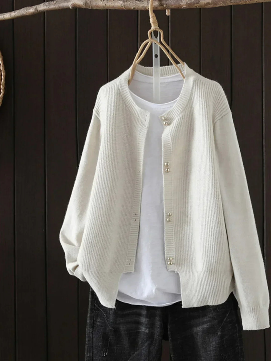 Elara™ - Pearl Button Cardigan